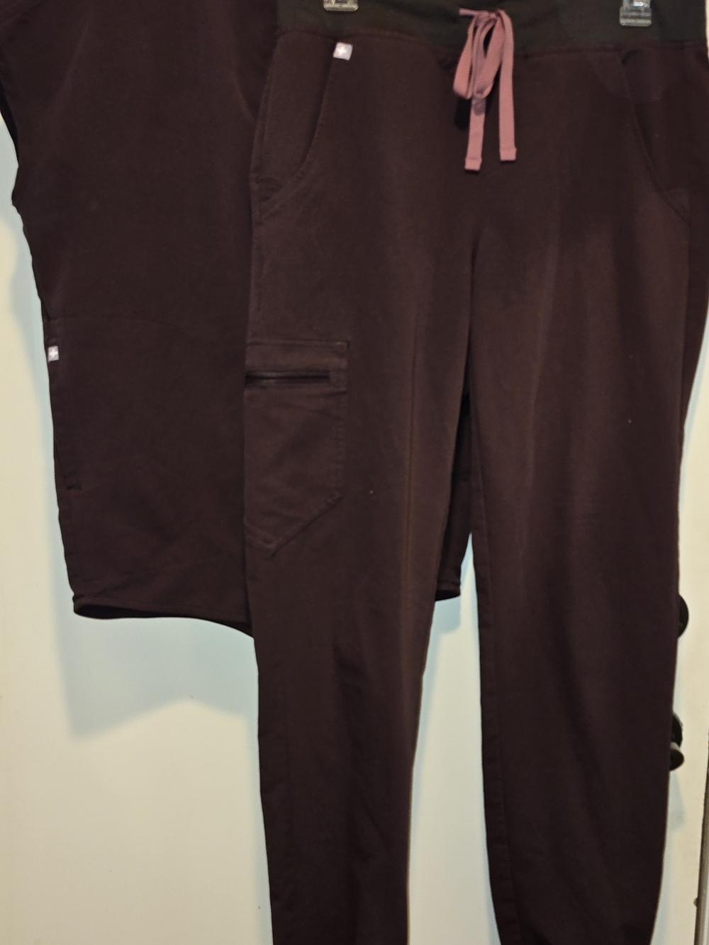 FIGS Women's Deep Burgundy Scrub Top and Pants - Picture 2 of 2